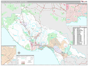 Santa Cruz-Watsonville Wall Map Premium Style